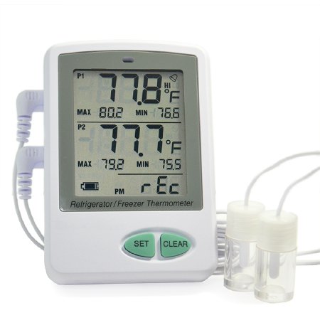 Thermometer Vaccine Data Logger w/Alarm Refriger .. .  .  